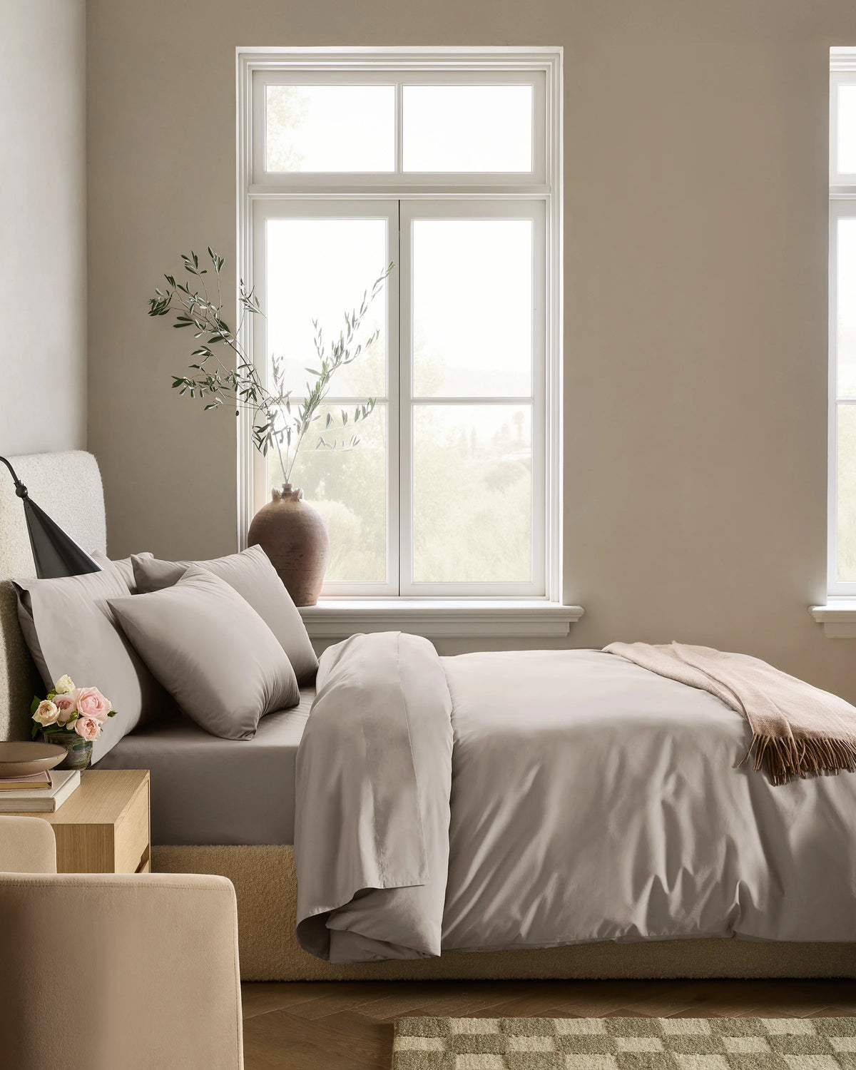 Organic Crisp Percale Duvet Cover Set - Twin / Espresso