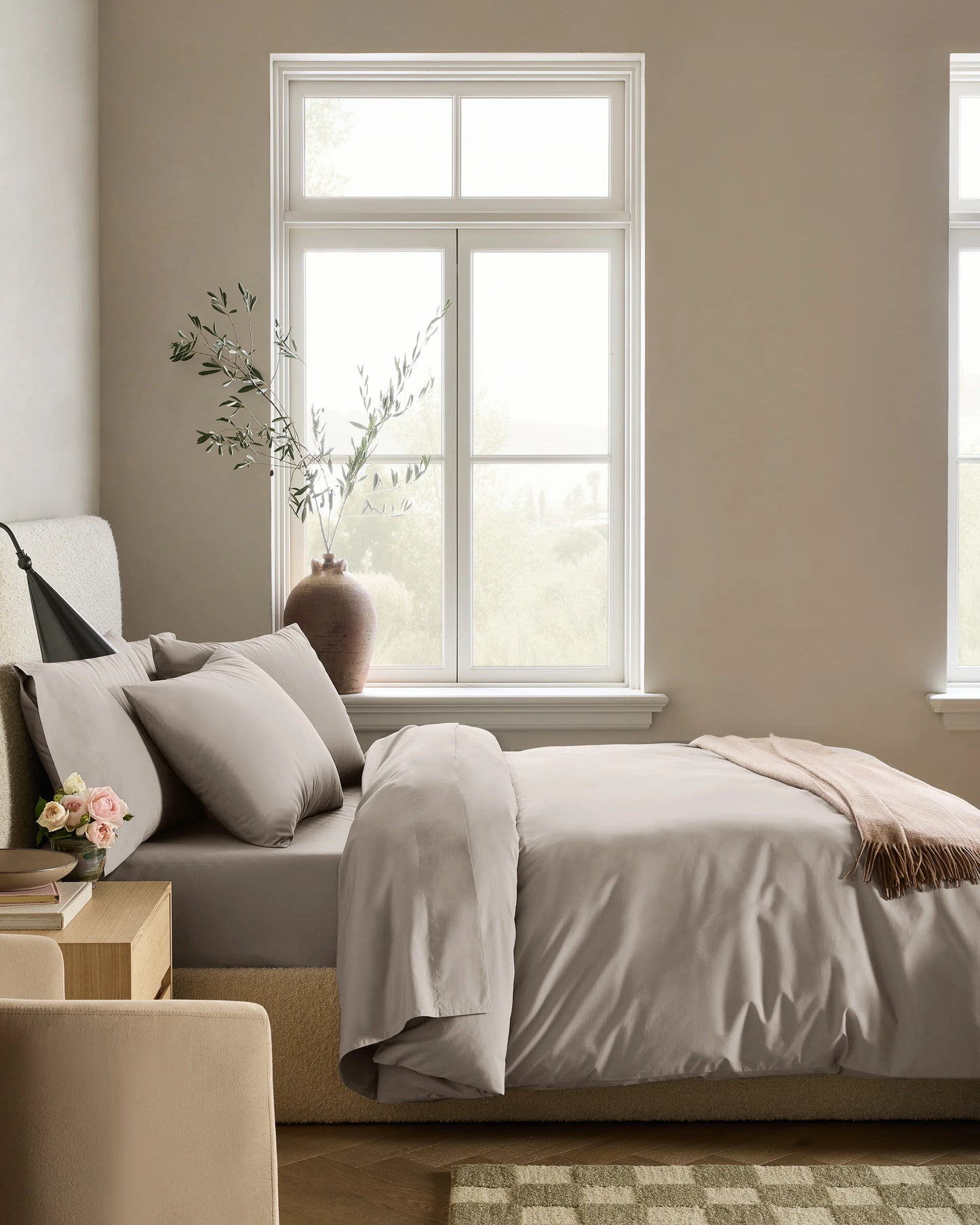 Organic Crisp Percale Deluxe Bedding Bundle - Twin / White