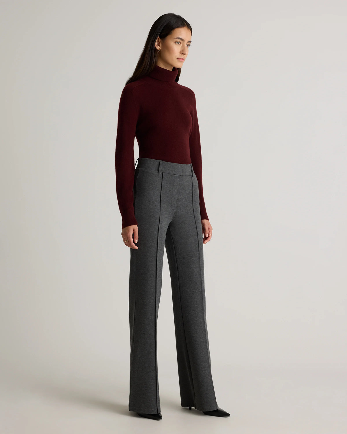 Ultra-Stretch Ponte Flare Leg Pants - XS / Espresso