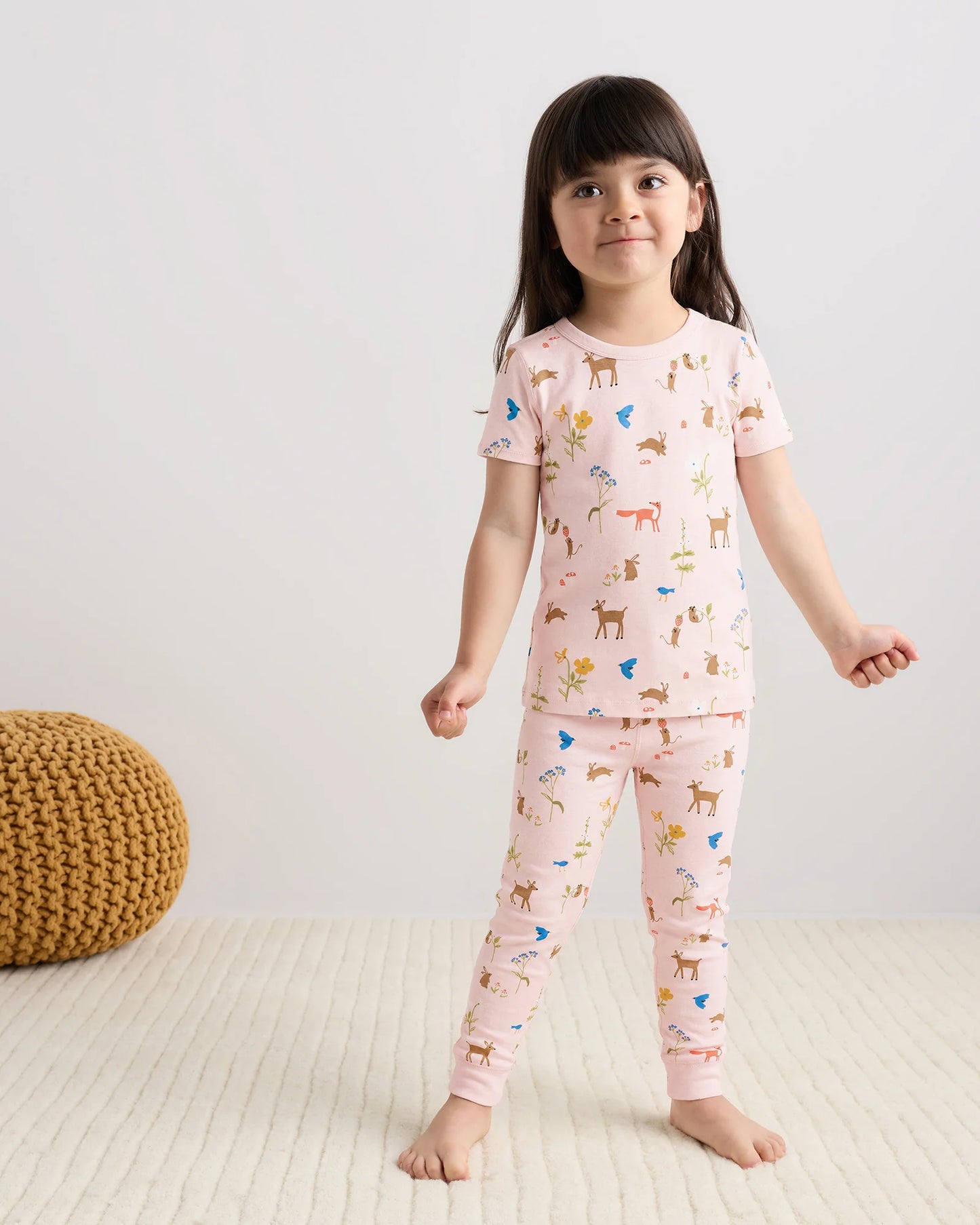 100% Organic Cotton Short Sleeve and Pant Pajama Set - 2T / Planets