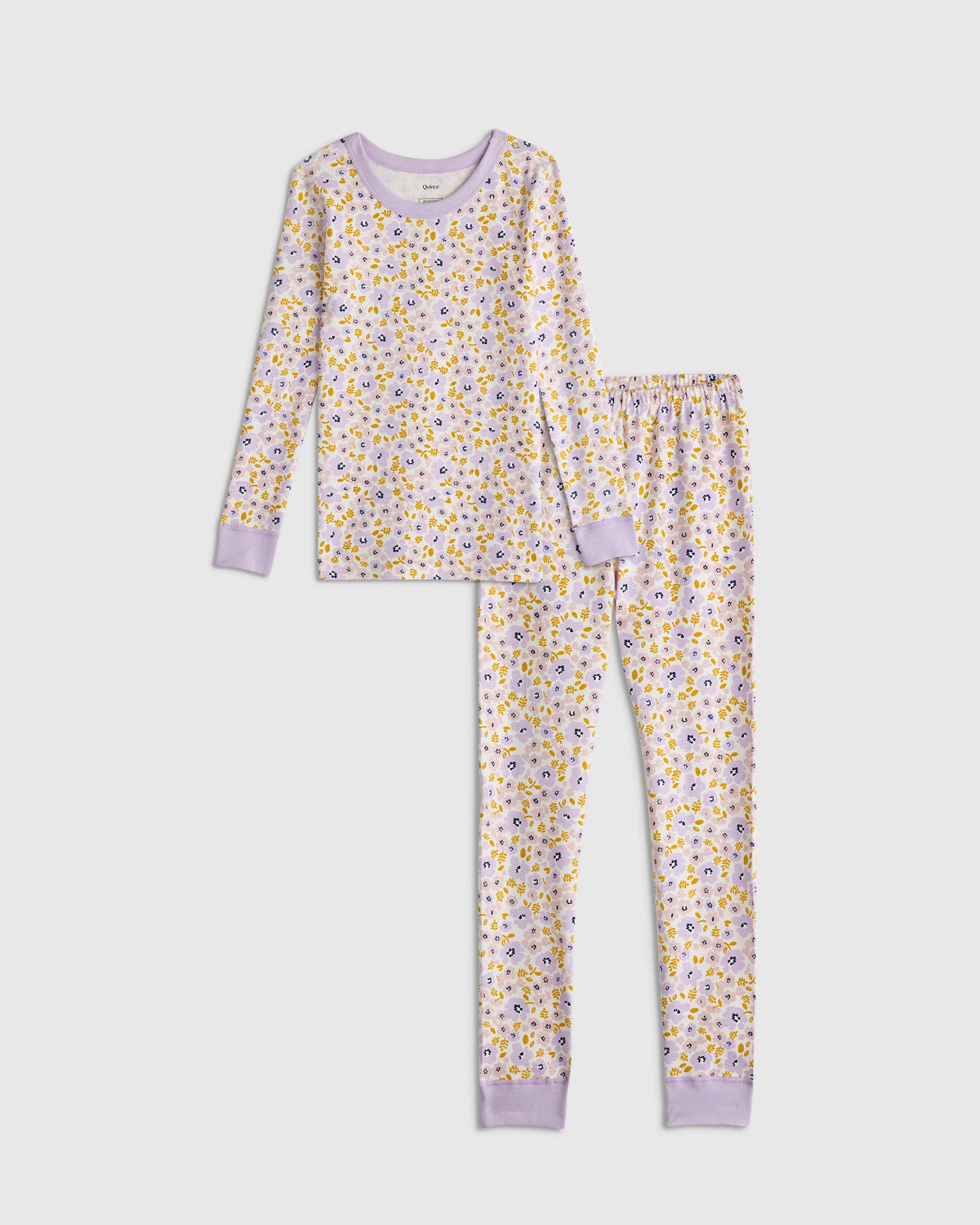 100% Organic Cotton Long Sleeve and Pant Pajama Set - 6 / Navy Stripe