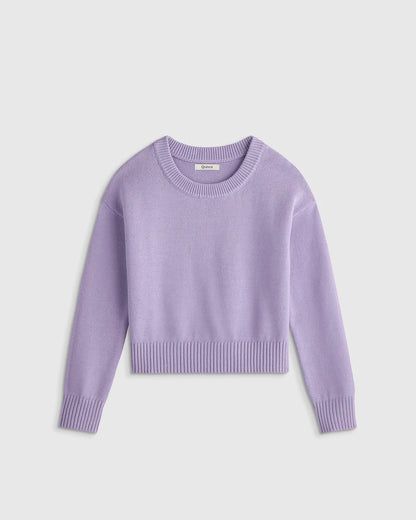 100% Organic Cotton Crewneck Sweater - 2T / Navy/White