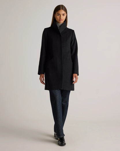 Italian Wool Cocoon Coat - XS / Black