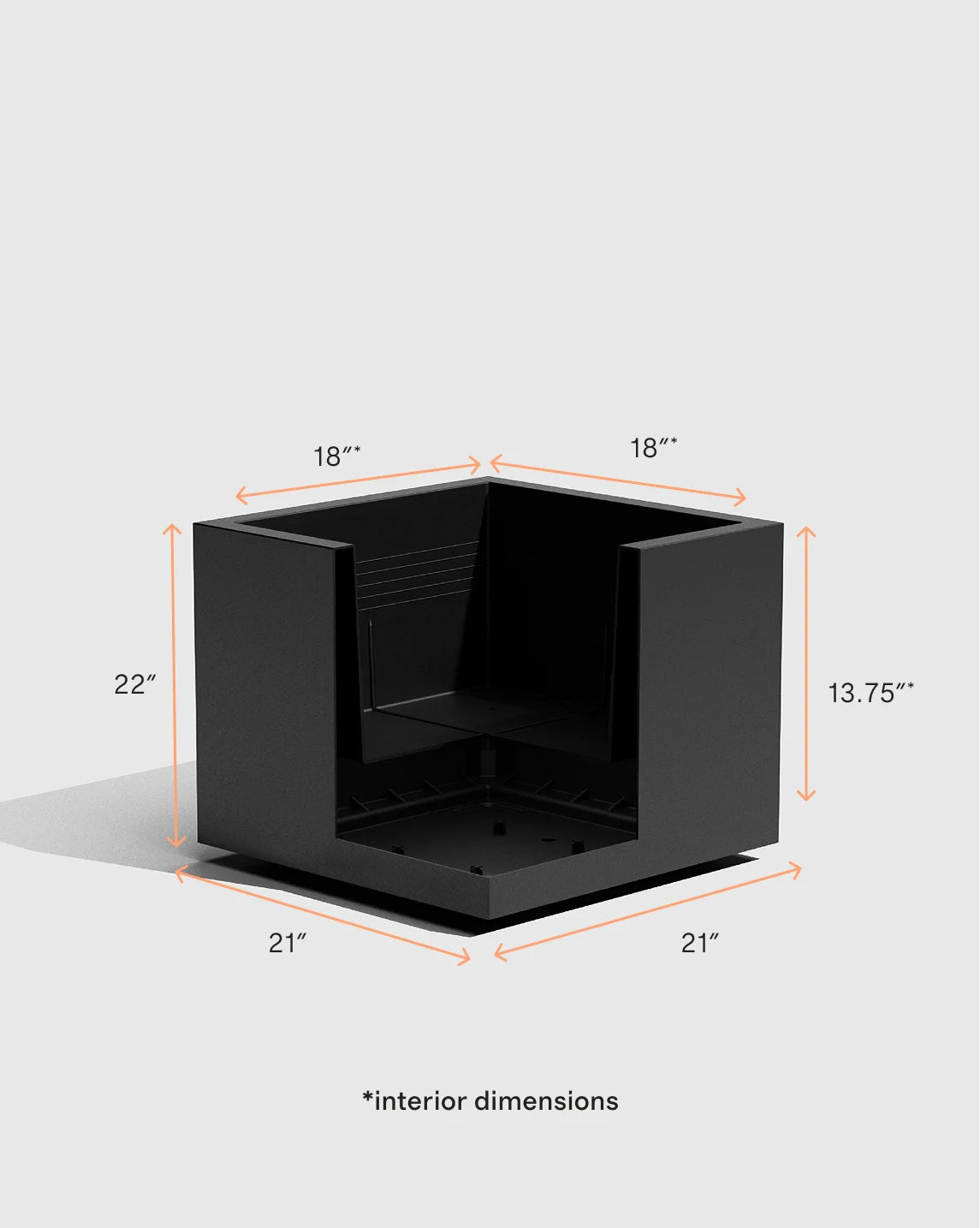 Block Series All Weather Square Planter by Veradek - One Size / Black