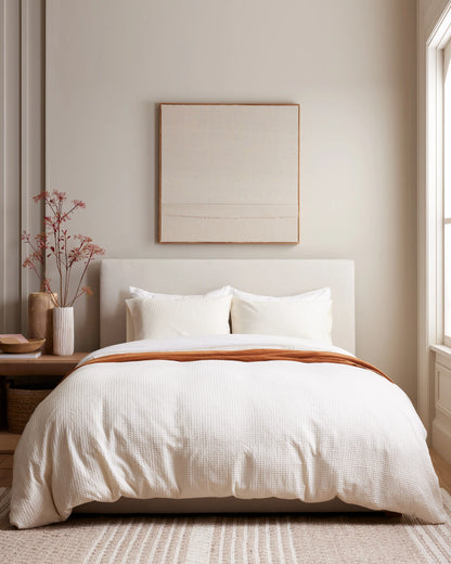 Organic Luxe Honeycomb Duvet Cover - Twin / Mineral