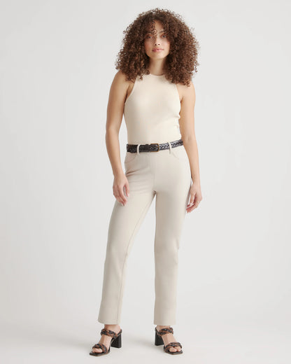 Ultra-Stretch Ponte Straight Leg 4-Pocket Pants - XS / Navy