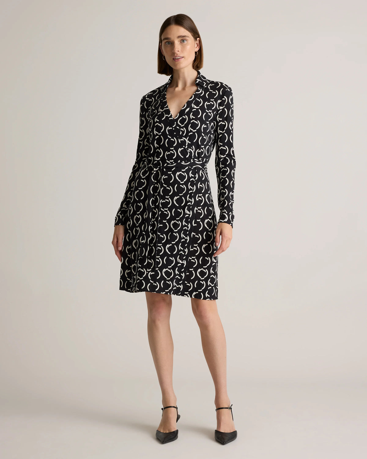 100% Silk Jersey Mini Wrap Dress - XS / Evergreen