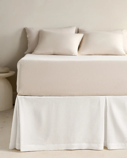 European Linen Bed Skirt - Twin / White