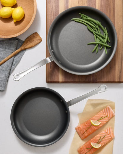 5-Ply Stainless Steel Nonstick Cookware: 2-Piece Frying Pan Set: 10" & 12" - 10" & 12" / No Color