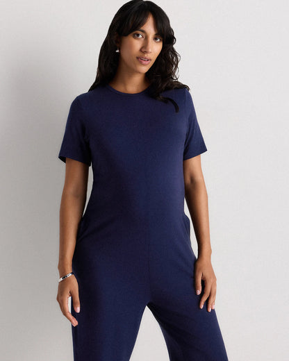 Bamboo Jersey Maternity Everyday Jumpsuit - XS / Deep Navy
