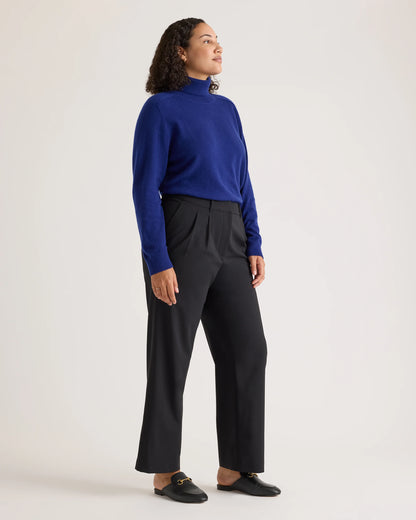 Italian Wool Pleated Trouser - 0 / Black