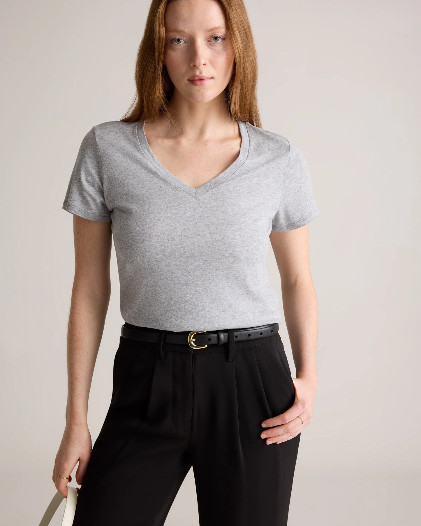 Cotton Modal V-Neck Tee - XS / Navy