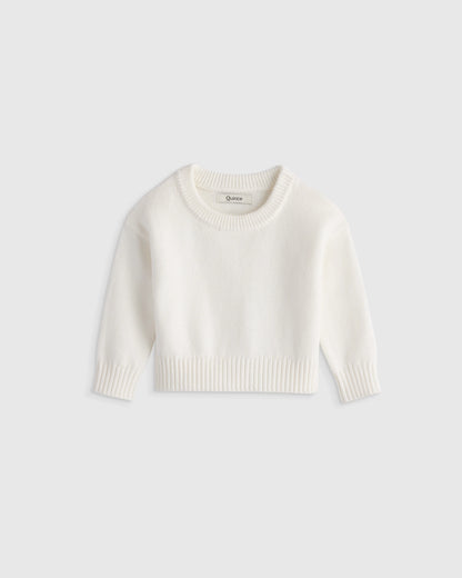 100% Organic Cotton Crewneck Sweater - 9-12M / Navy/White