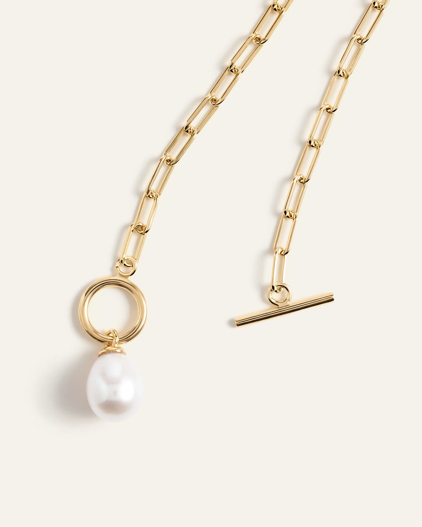 Freshwater Cultured Pearl Toggle Necklace - One Size / Gold Vermeil