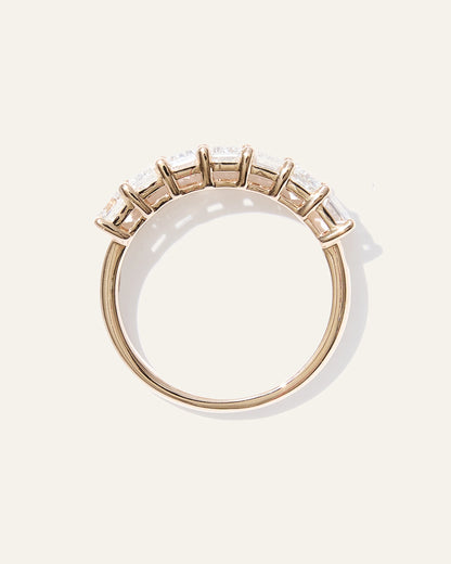 Lab Grown Diamond Emerald Seven Stone Band - 4 / Yellow Gold