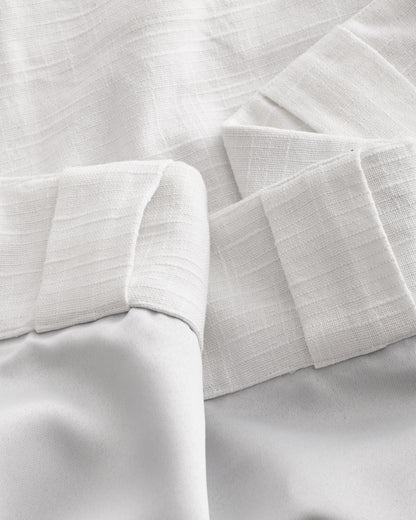 Cotton Slub Room Darkening Curtain - Single Panel - 48x84 / White