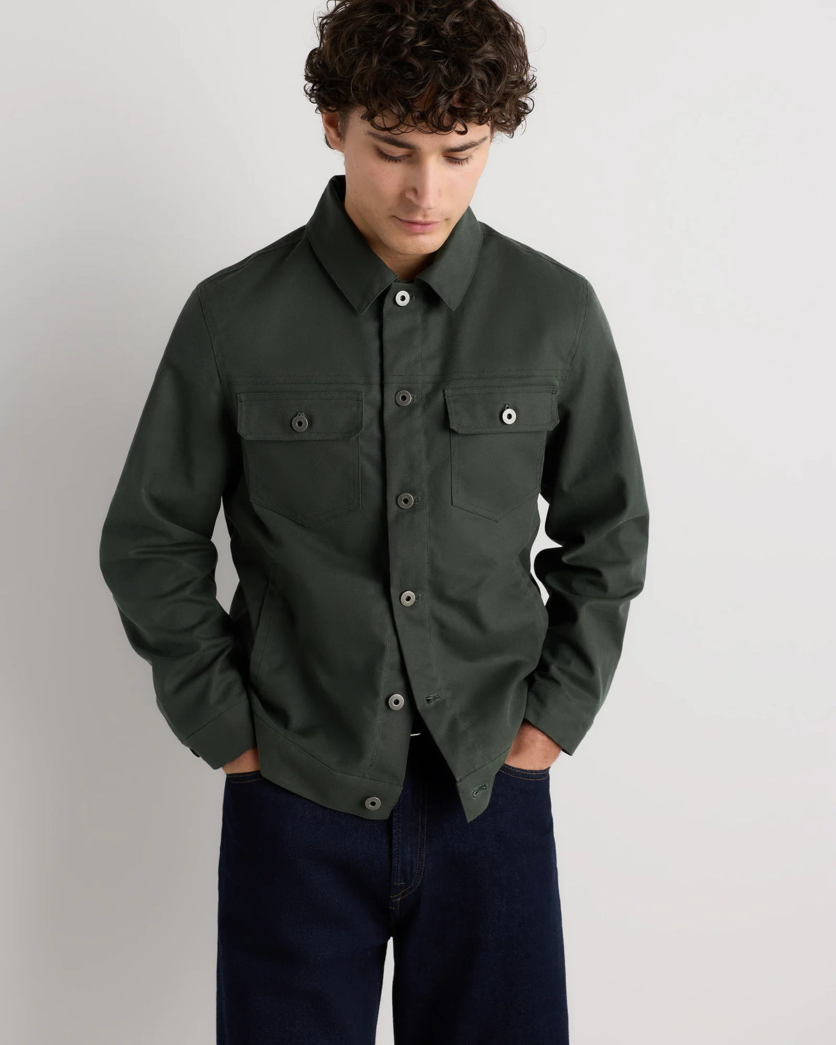 Organic Waxed Canvas Trucker Jacket - S / Black
