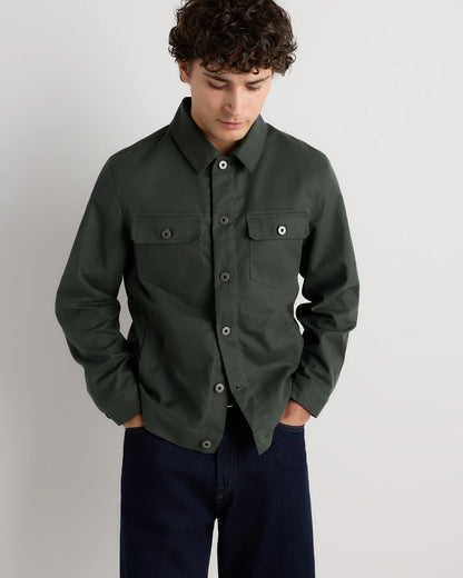 Organic Waxed Canvas Trucker Jacket - S / Black