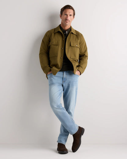 100% Organic Herringbone Twill Shirt Jacket - S / Military Olive