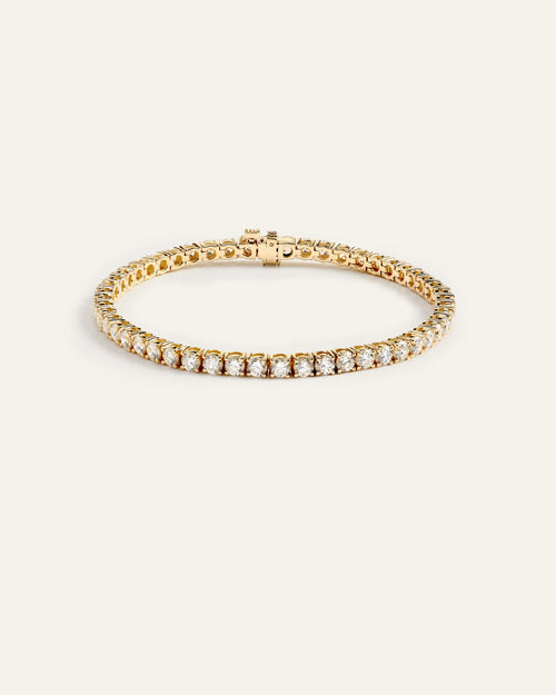 14K Gold Lab Grown Diamond Tennis Bracelet - 7ctw - 6.5" / Yellow Gold