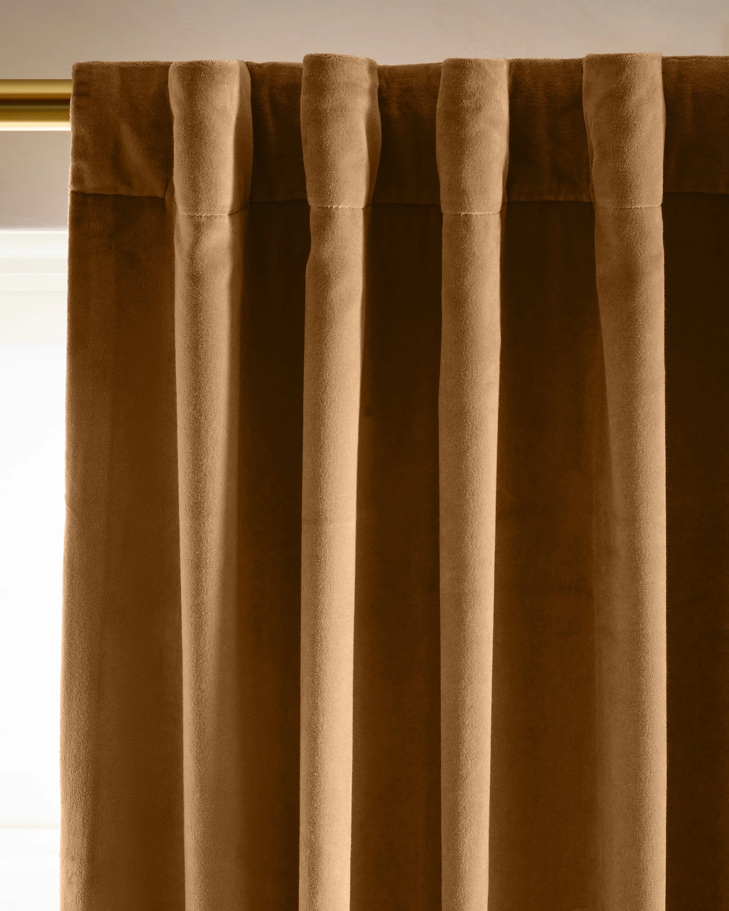Cotton Velvet Curtain - Single Panel - 48x84 / Ivory