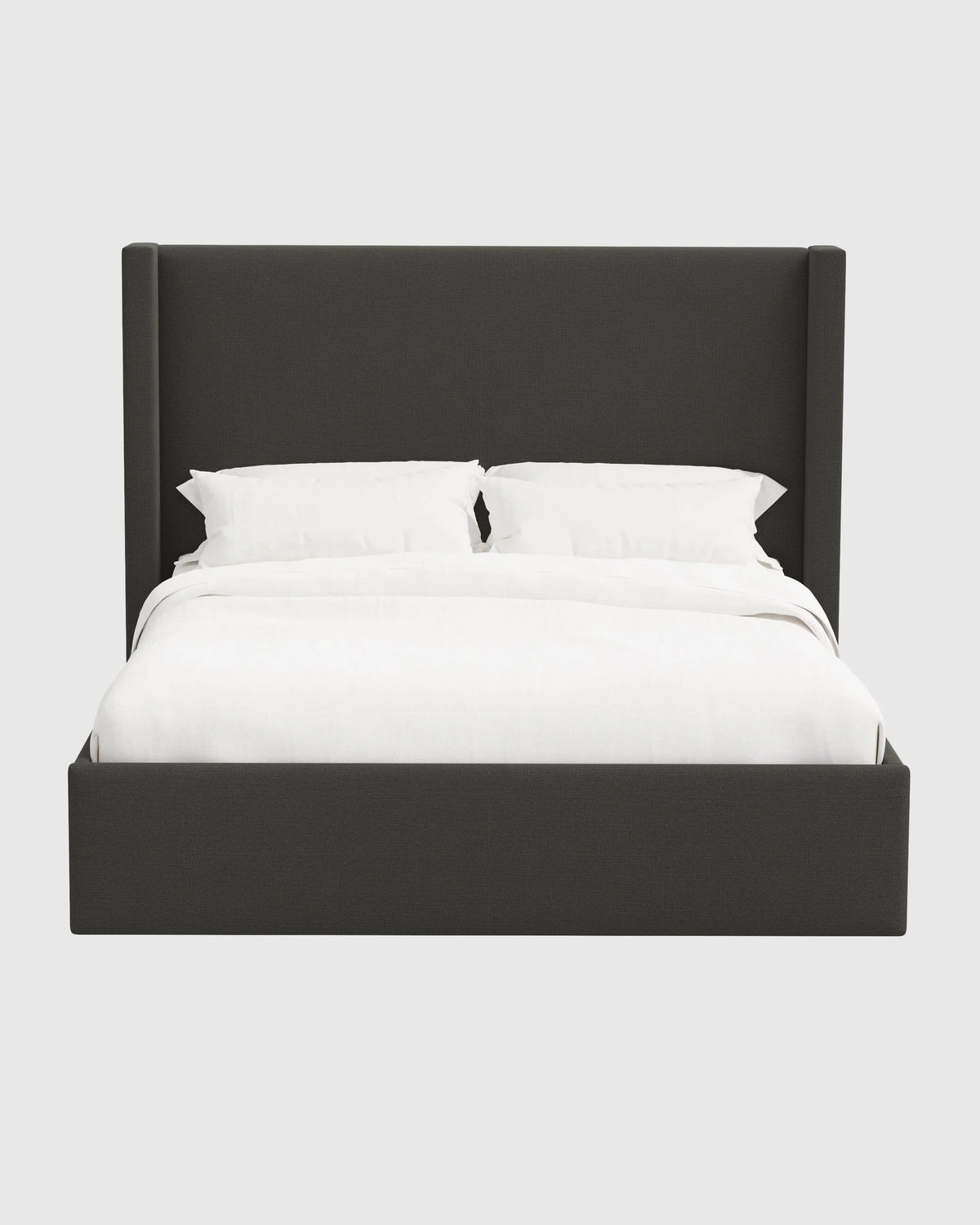 100% Linen Wingback Bed - Full / Canvas