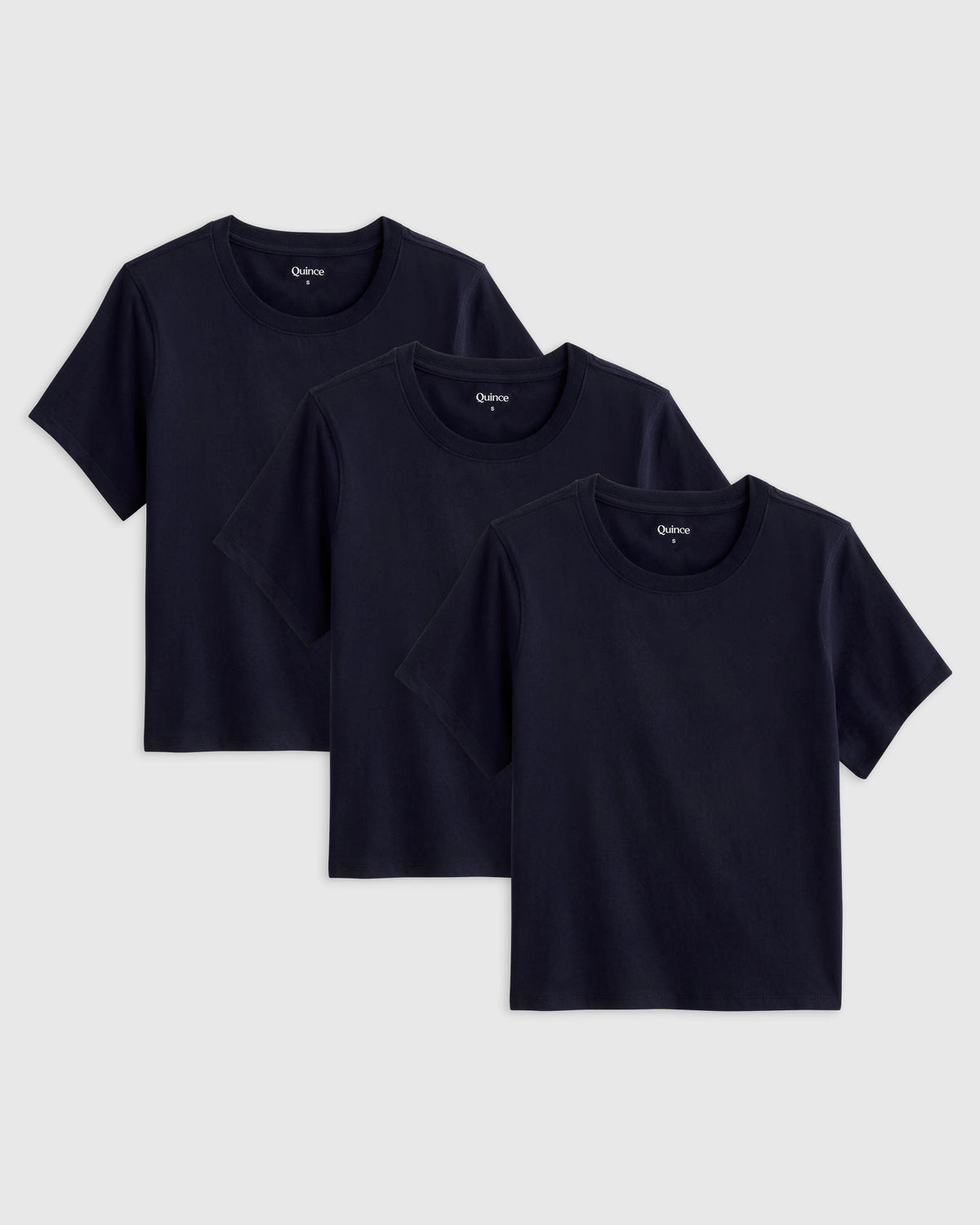100% Organic Cotton Boxy Crewneck Tee (3-Pack) - XS / Deep Navy