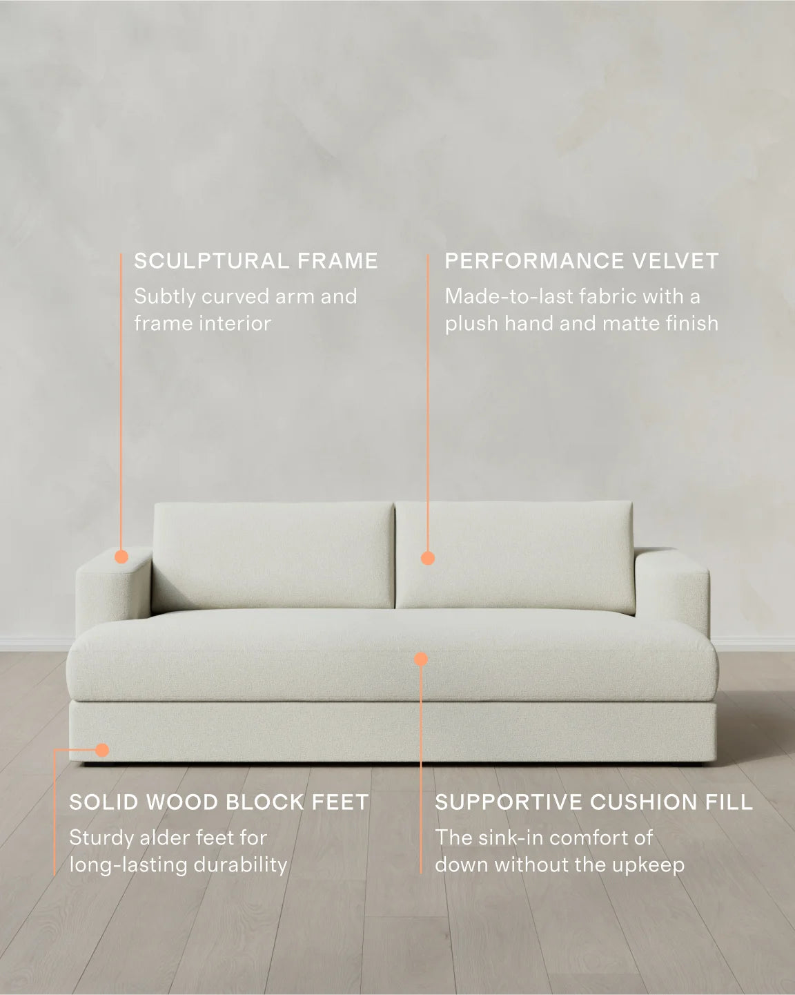Sierra Curved Arm Sofa in Performance Basketweave - 7ft / Flax