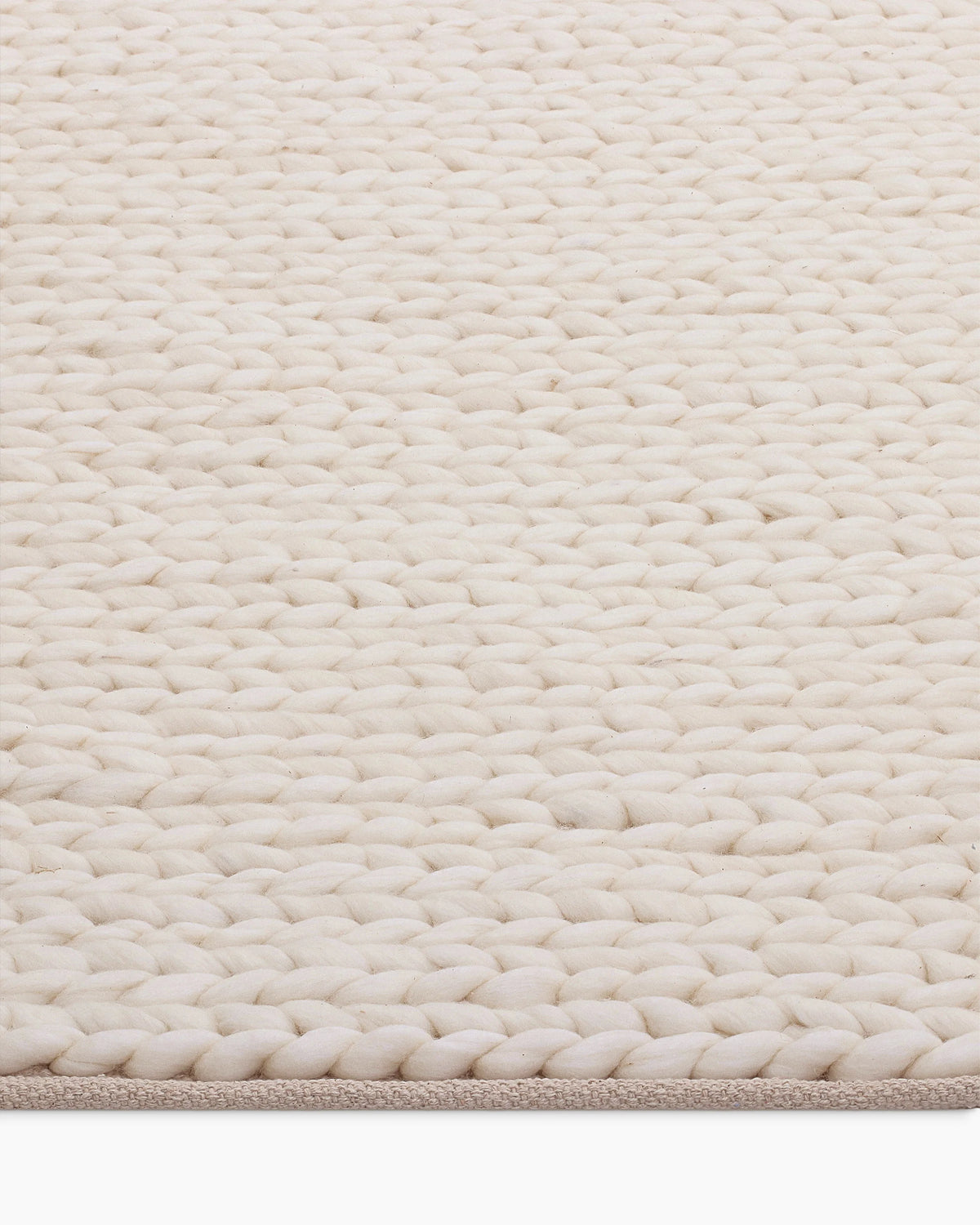Chunky Hand Braided Wool Rug - 3' x 5' / Neutral