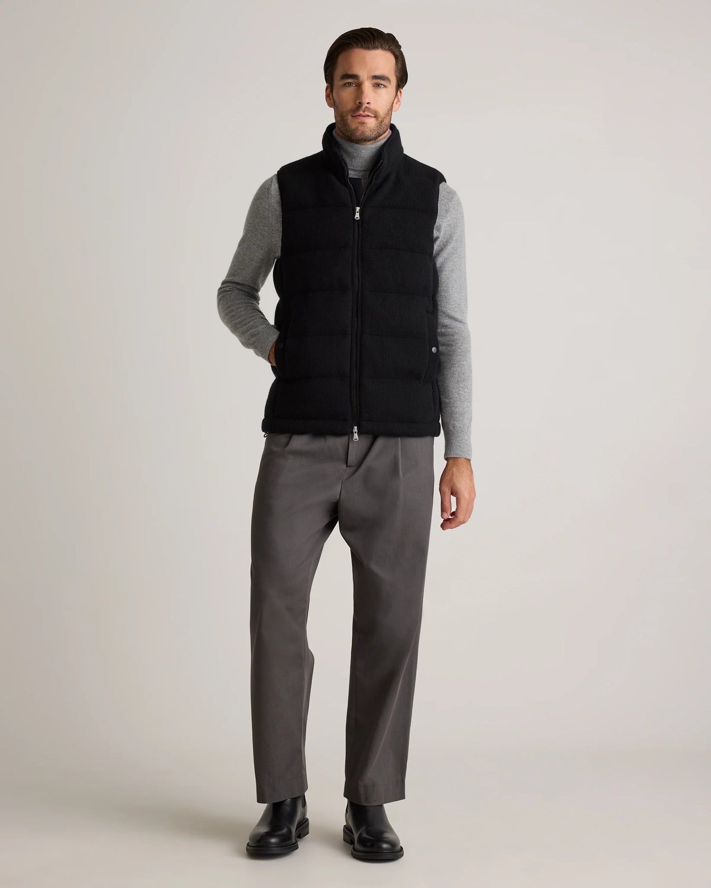 Mongolian Cashmere Puffer Vest - S / True Navy