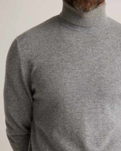 Mongolian Cashmere Turtleneck Sweater - S / Black