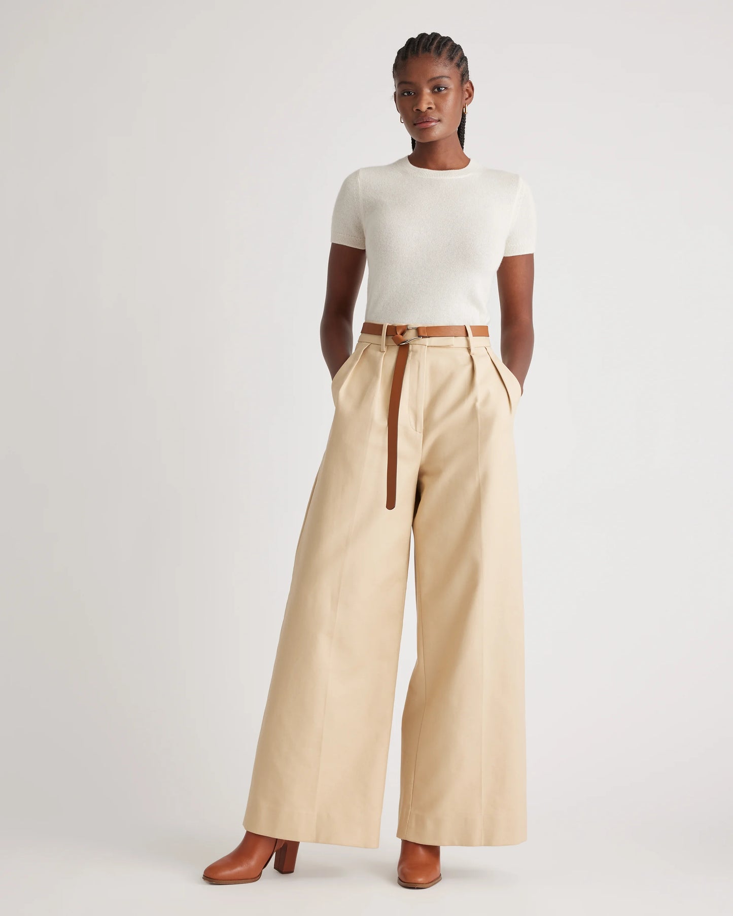 Mongolian Cashmere Tee - XS / Pale Custard Yellow
