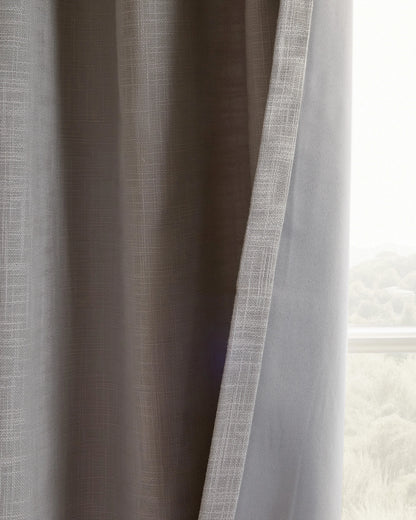 Textured Cotton True Blackout Curtain - 48x84 / White