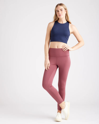 Ultra-Soft High-Neck Cropped Tank - XS / Navy