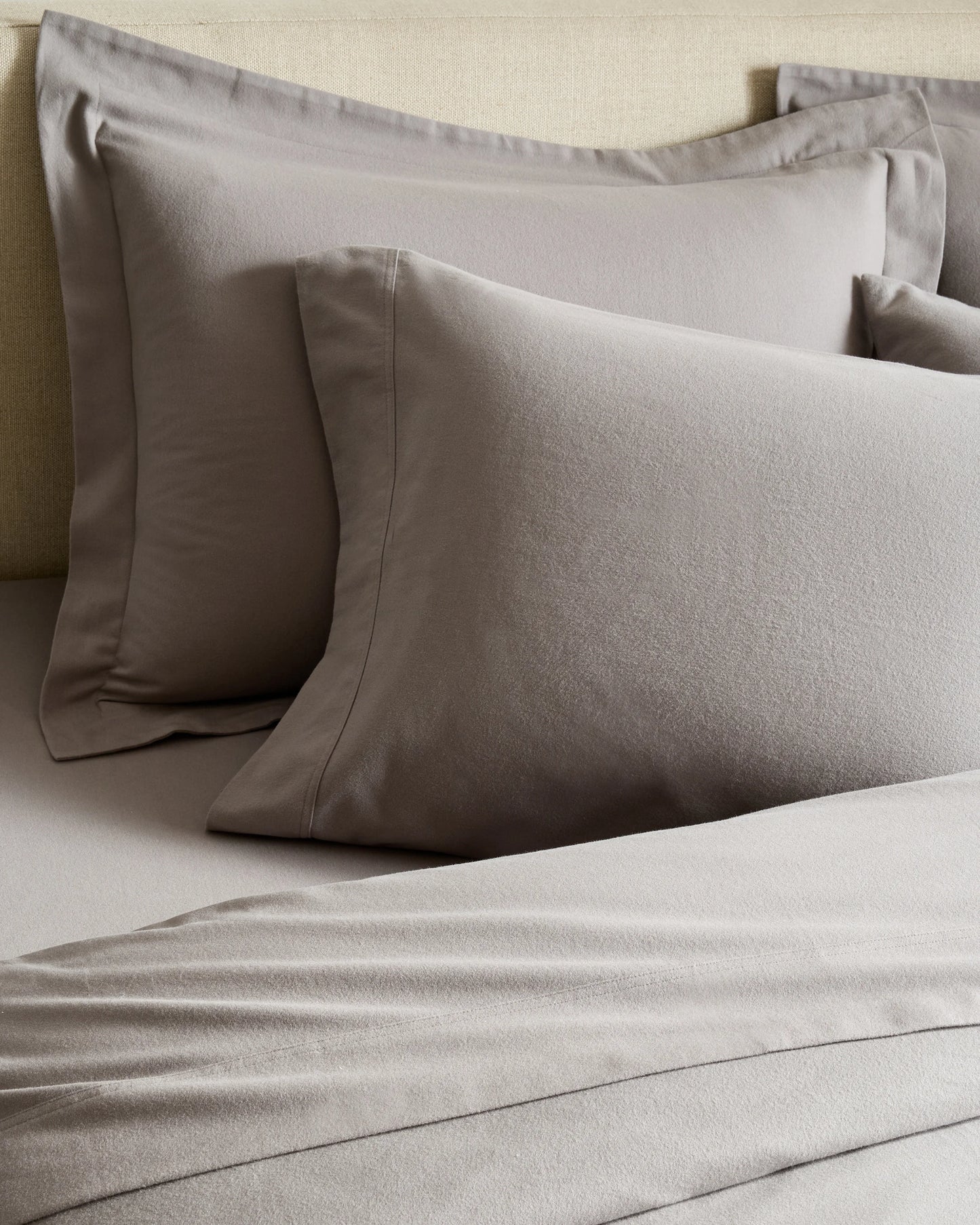 Luxury Organic Flannel Sham Set - Standard / Grey