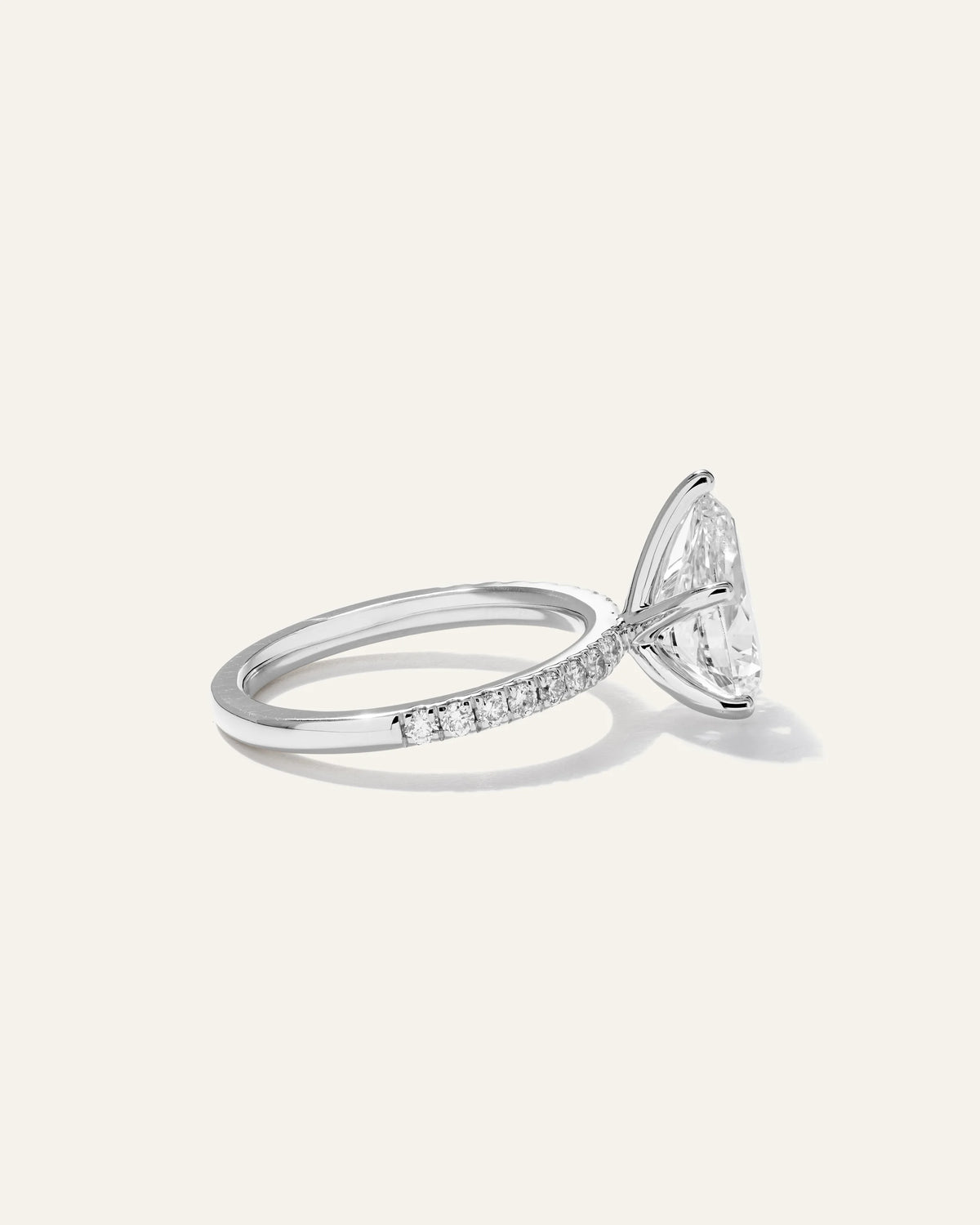 Lab Grown Diamond Pear Petite Pave Engagement Ring - 2.5ct - 4 / Yellow Gold