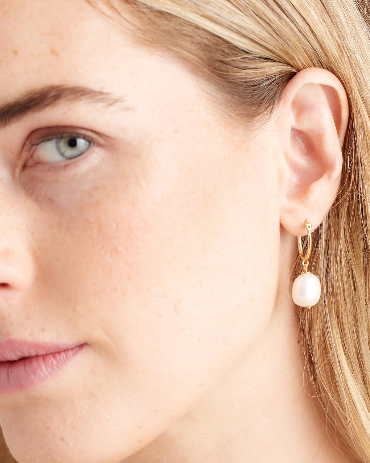 Freshwater Cultured Pearl Hoops - One Size / Gold Vermeil