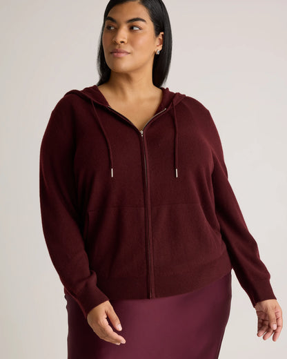 Mongolian Cashmere Full-Zip Hoodie - 1X / True Navy