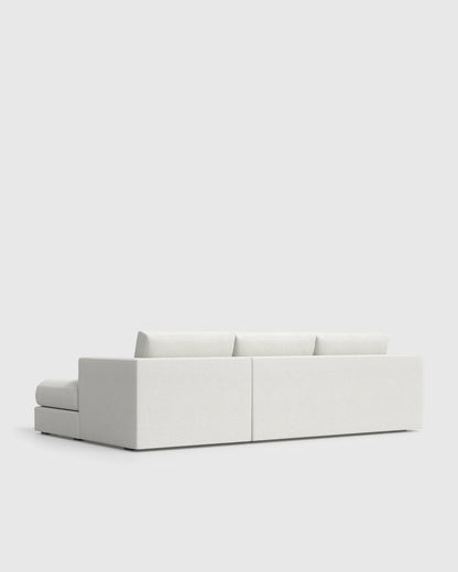 Sierra Curved Arm Chaise Sectional in Performance Boucle - Right Arm / Linen