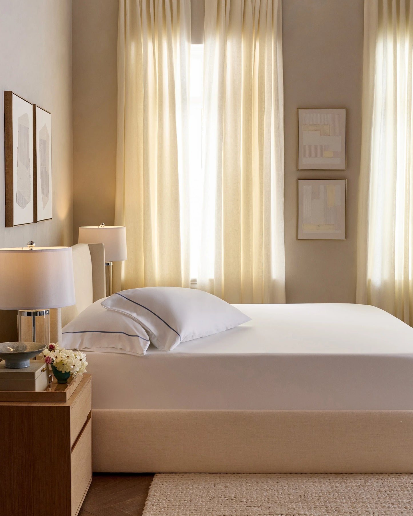 Signature Giza Cotton Sateen Fitted Sheet Set - Twin / Mineral