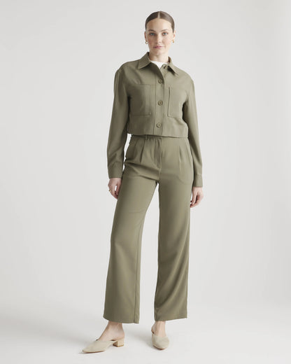 Stretch Crepe Cropped Jacket - XS / Morel