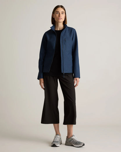Softshell Fleece-Lined Full-Zip Jacket - XS / Heather Deep Navy