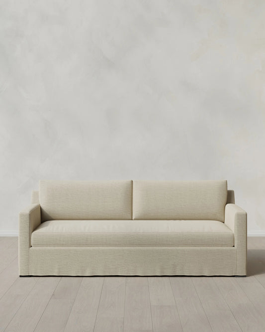 Ellery Slipcover Sofa in Performance Linen - 7ft / Sand
