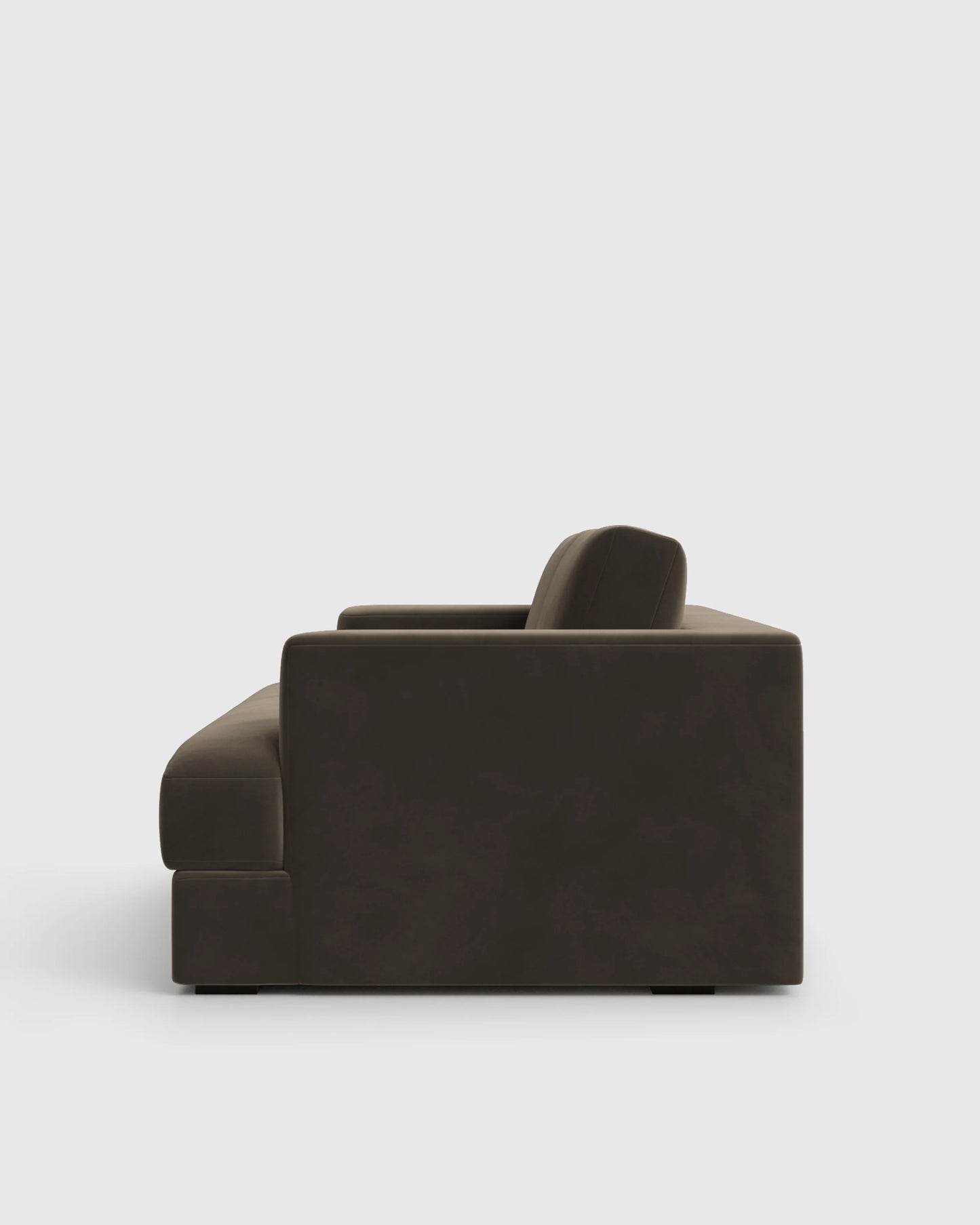 Sierra Curved Arm Sofa in Performance Velvet - 7ft / Sable