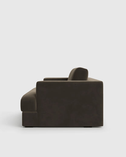 Sierra Curved Arm Sofa in Performance Velvet - 7ft / Sable