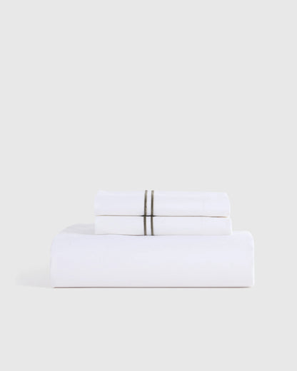 Organic Crisp Percale Fitted Sheet Set - Twin / Espresso