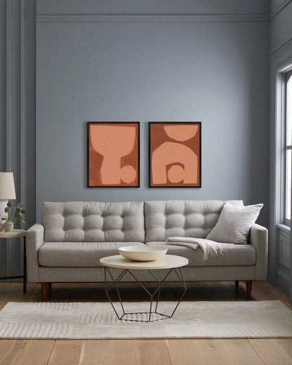 Unit in Terracotta by Michael Kempen (Set of 2) - 21.25"x26.25" / Oak
