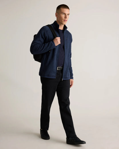 Sweater-Knit Fleece Full-Zip Jacket - XS / Heather Mineral Green