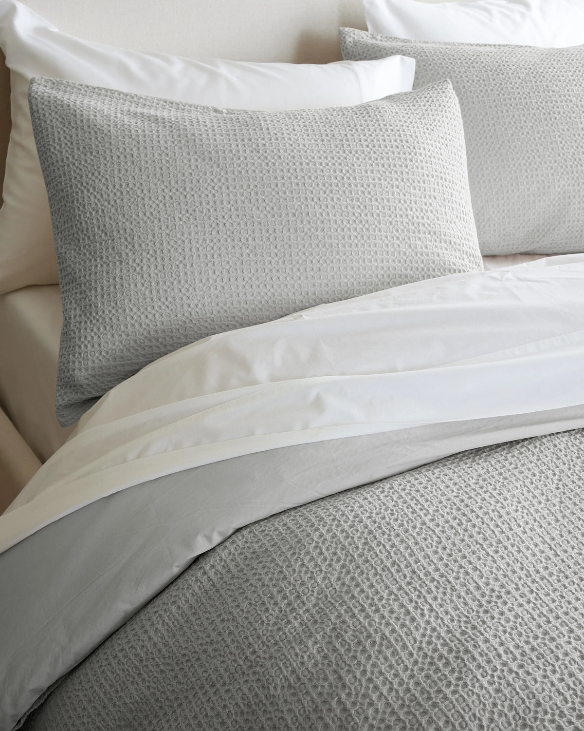 Organic Luxe Honeycomb Duvet Cover Set - Twin / Mineral