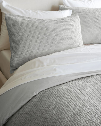 Organic Luxe Honeycomb Duvet Cover Set - Twin / Mineral